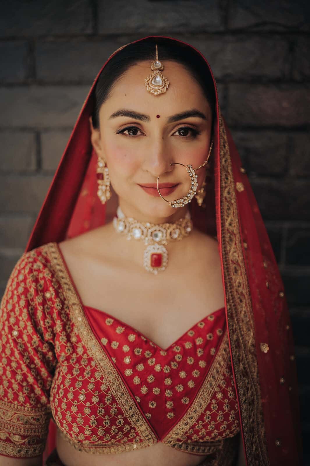Traditional red bridal