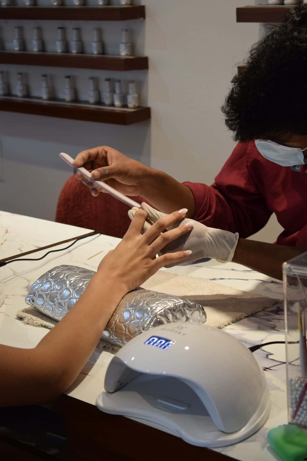 Nail work in progress